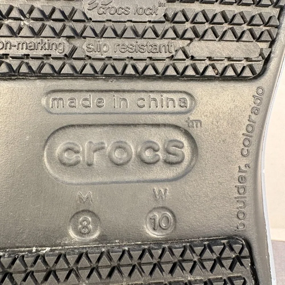 Crocs Bistro Black & Paisley Clogs Women's 10 Men's 8 - Picture 9 of 9